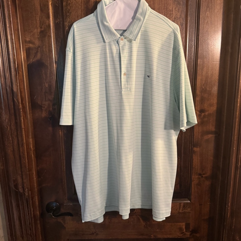 Vineyard Vines Mint Green Striped Polo Shirt